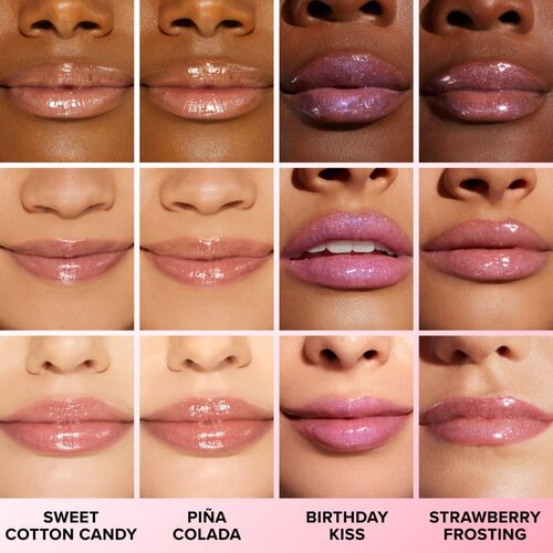 Too Faced Kissing Jelly Lip Oil Gloss oljast sijaj za ustnice za intenzivno vlažnost odtenek Strawberry Frosting 4.5 ml Slike