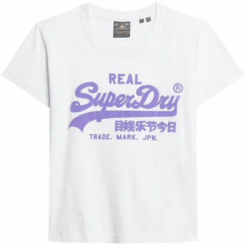 Superdry Majica lavanda / bijela