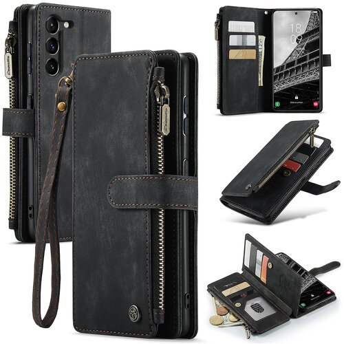 INORCO CASEME C30 Series za Samsung Galaxy S23+ PU usnjena torbica za telefon, reže za kartice, žep na zadrgo, pokrov stojala, (22035817) Slike