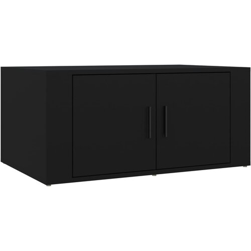 Maison Chic Klubska mizica - kavna mizica - Nizka mizica črna 80x50x36 cm inženirski les, (21753512) Slike