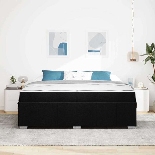  Krevetna konstrukcija Crna 200 x 200 cm tkanina Slike