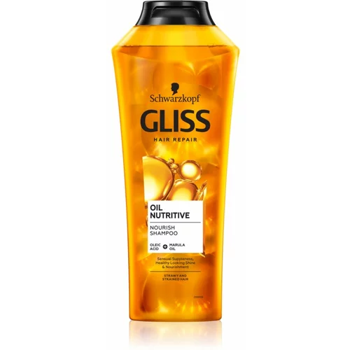 Schwarzkopf Gliss Kur Oil Nutritive obnovitveni šampon za dolge lase z razcepljenimi konicami 400 ml za ženske