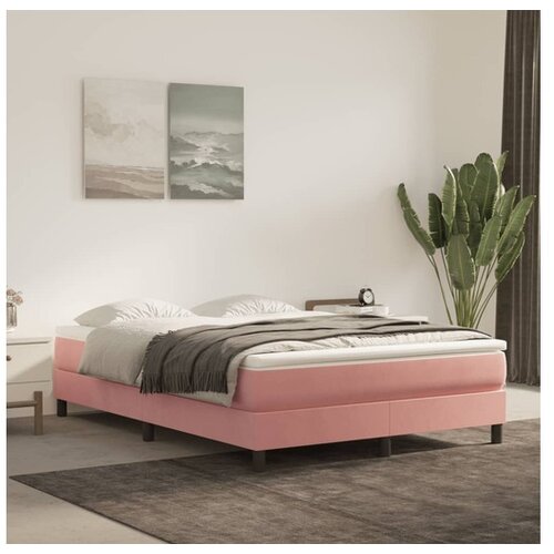 vidaXL Vzmetnica z žepkasto vzmetjo roza 140x210x20 cm žamet Cene