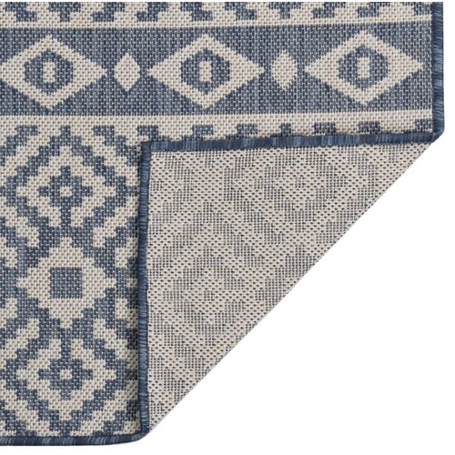Maison Chic Zunanja Preproga, Rug ploščato tkanje 80x250 cm modre črte, (22122788) Cene