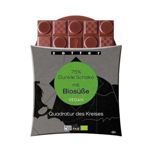 Zotter Schokoladen Bio Quadratur des Kreises, 75% temne čokolade z bio sladilom Cene