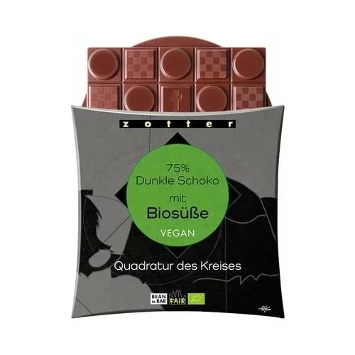 Zotter Schokoladen Bio Quadratur des Kreises, 75% temne čokolade z bio sladilom