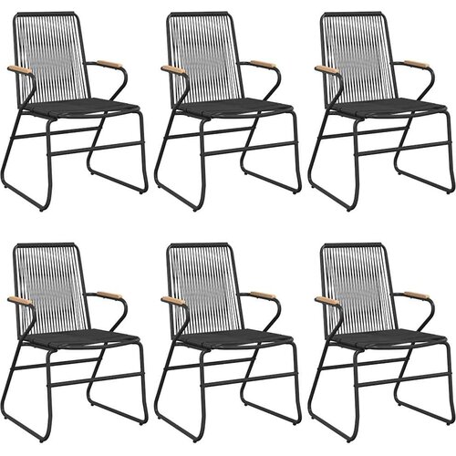  7-dijelni vrtni blagovaonski set od PVC ratana crni Crna Dužina stola 200 cm Slike