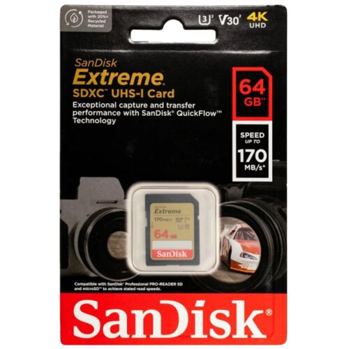 San Disk Mem. Kartica SDXC 64GB Extreme 170MB/s V30 UHS-I Class 10 U3 V30 Cene