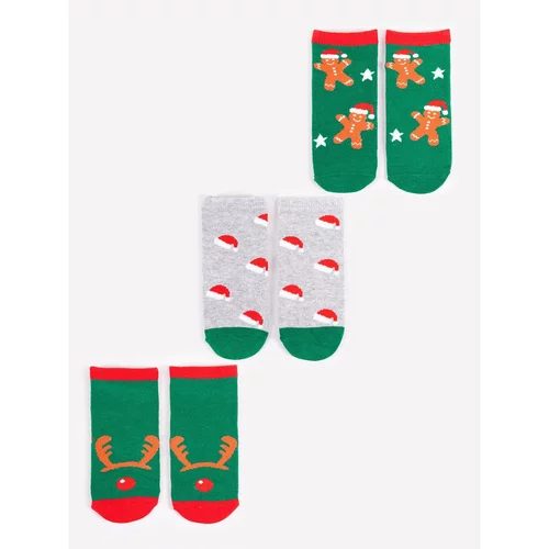 Yoclub Kids's Children's Christmas 3Pack Socks SKA-X013B-AA00