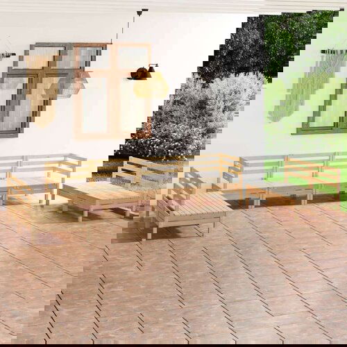  Vrtna sedežna garnitura 8-delna trdna borovina, (20676553) Slike
