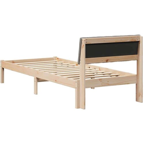  Okvir kreveta Smeđa i taupe 75 x 190 cm Masivna borovina Slike
