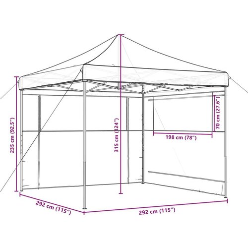  za svadbe - &amp;scaron;ator za zabave Sivo-smeđa 292 x 292 x 315 cm Oxford tkanina Slike