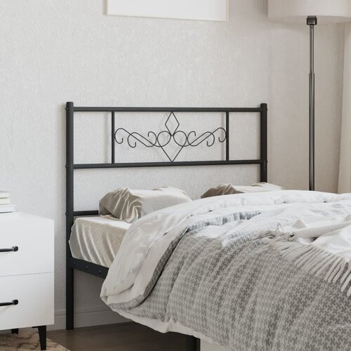 VidaXL Kovinsko posteljno vzglavje črno 90 cm Slike