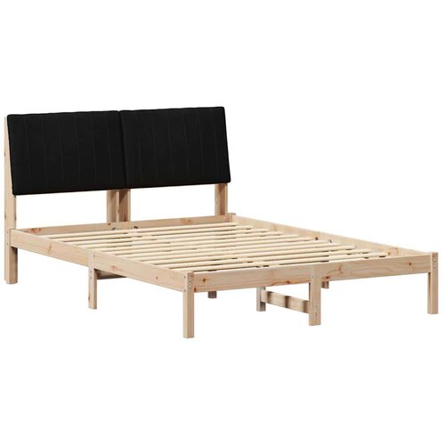  Okvir za krevet s uzglavljem Smeđa 135 x 190 cm tkanina Slike