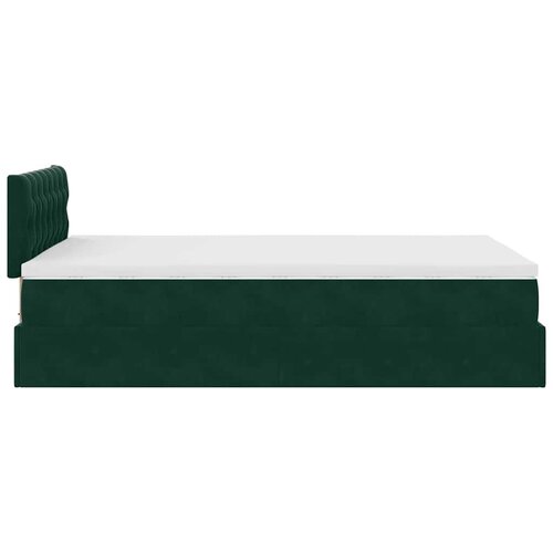 Otomanski krevet s madracem&amp;amp;LED tamnozeleni 120x200cm bar&amp;scaron;un Slike