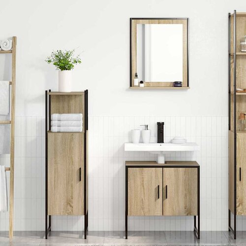  Set namje&amp;scaron;taja za kupaonicu 3 kom. Smeđa 60 x 33 x 60 cm Slike