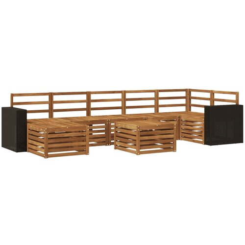 vidaXL Zunanja garnitura za sedenje 8 pcs Naravna Masiven les akacije, (5000280083) Cene