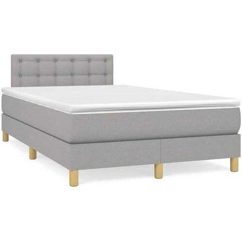 Maison Chic Box spring postelja - Vzmetna postelja z vzmetnico svetlo siva 120x200 cm blago SL19426, (21893503) Cene