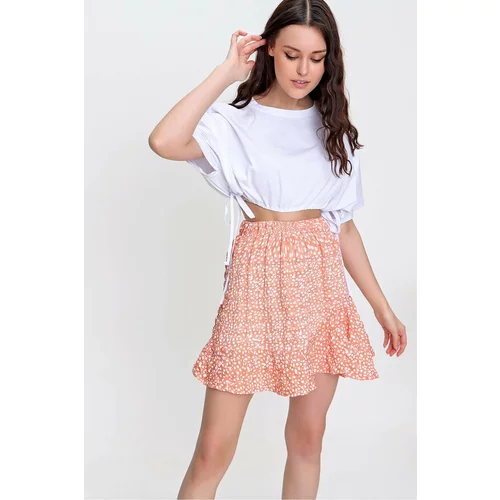 Trend Alaçatı Stili Skirt - Pink - Mini