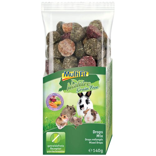 MultiFit Pribolj&scaron;ek Drops Mix brez žitaric za kunce in glodavce 140 g Cene
