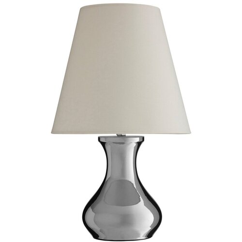 Premier Housewares Kremno bela/v srebrni barvi kovinska namizna svetilka s tekstilnim senčilom (vi&amp;scaron;ina 36 cm) Nell &amp;ndash; Slike