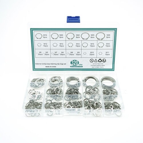 INF 320 kosov Visoko trd Retaining Rings Set, 3-26mm Nerjaveče Jeklo, (5000078677) Cene