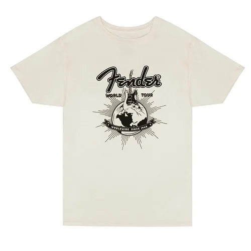 Fender World Tour T-Shirt, Vintage White, XLL - 9192822806