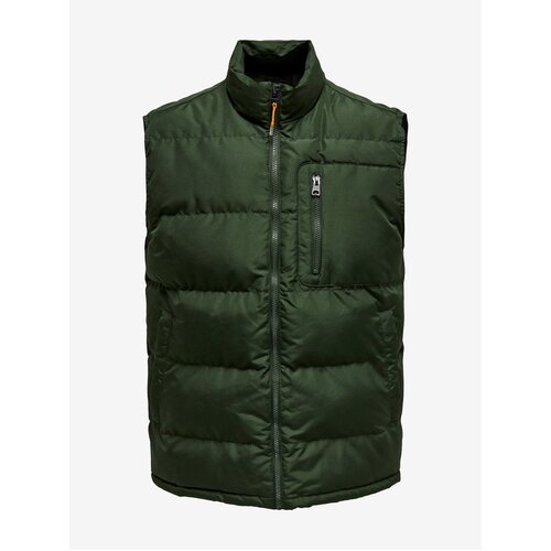 Only Dark green quilted vest &amp;amp; SONS Jake - Men Slike