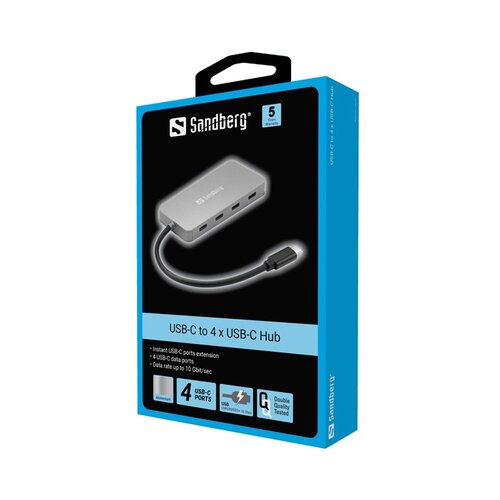  Hub - USB-C do 4 x USB-C Hub (Vhod: USB-C, Izhod: 4x USB-C, 15 cm, srebrn) Slike