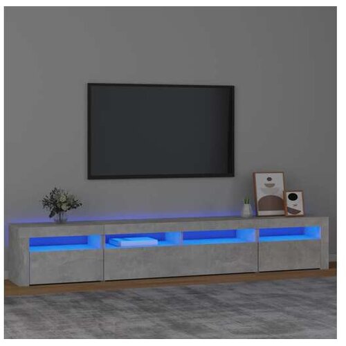  TV ormarić s LED svjetlima siva boja betona 240x35x40 cm Cene