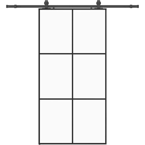  Klizna vrata s priborom crna 102 x 205 cm od ESG stakla Slike