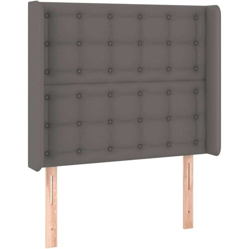  Uzglavlje s u&amp;scaron;ima sivi 93x16x118/128 cm od umjetne kože Slike