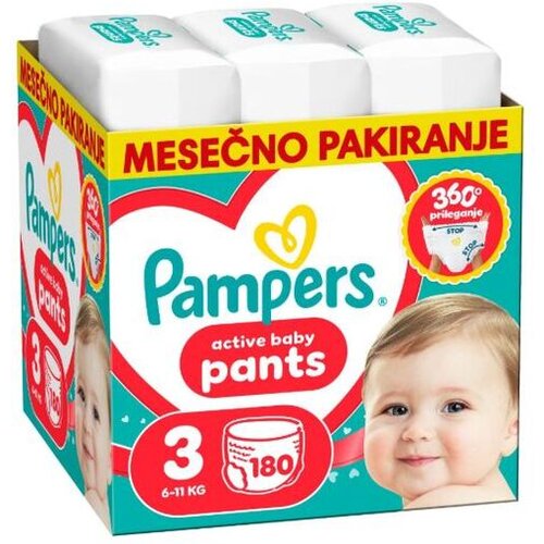 Pampers hlačne plenice Pants, velikost 3, 180 kosov Slike