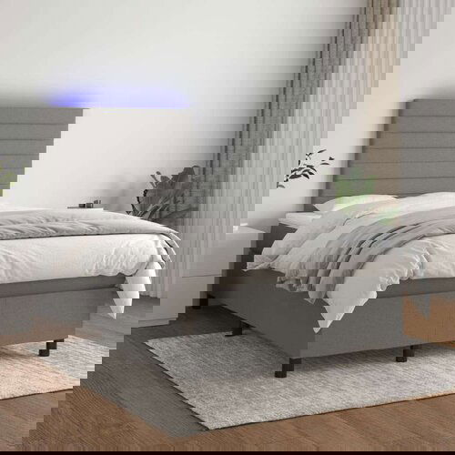  Krevet box spring s madracem LED tamnosivi 120 x 200 cm tkanina Slike