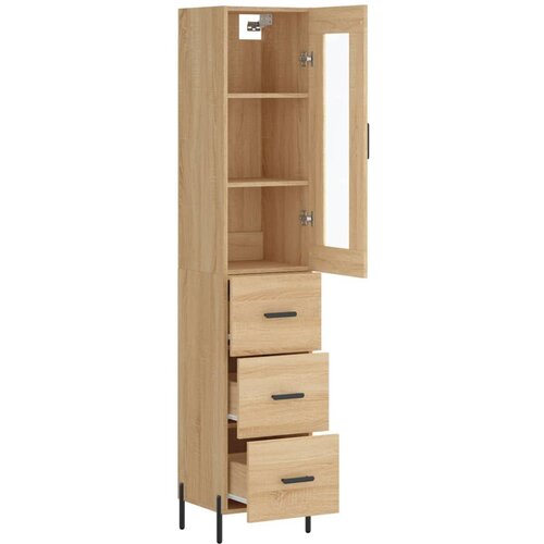  Visoka komoda hrasta sonome 34,5x34x180cm od konstruiranog drva Slike