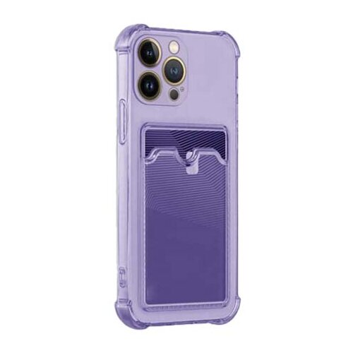  silikonska futrola clear sa dzepicem za samsung A245 galaxy A24 ljubicasta Slike