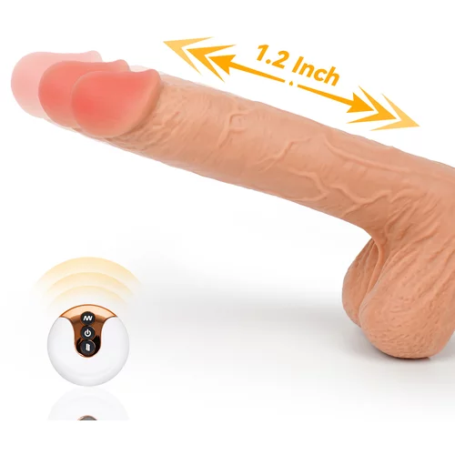 Paloqueth Realistic Thrusting Dildo Vibrator with Suction Cup 9.5" Skin
