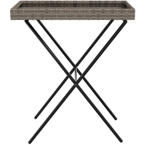  Sklopivi stol s pladnjem sivi 65 x 40 x 75 cm od poliratana Slike