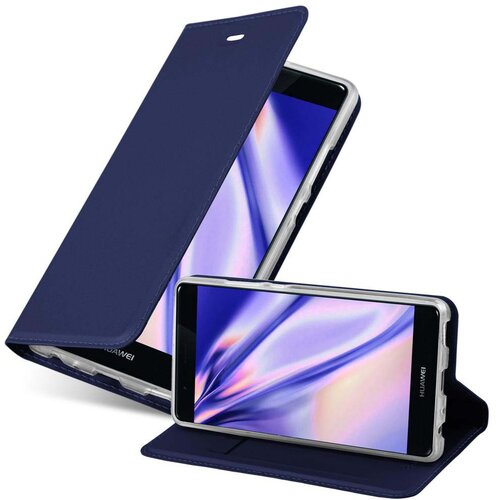 Cadorabo Ohišje, združljivo z Huawei P9 v klasična temno modra - Zaščitni ovitek z magnetnim zapiranjem, stoječo funkcijo in režo za kartice, (20552243) Cene