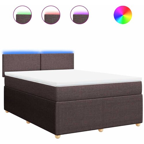 Maison Chic Box spring postelja - Vzmetna postelja z vzmetnico temno rjav 140x190 cm blago SL23329, (21891376) Cene
