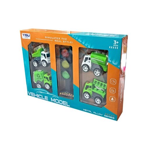  Set 4 metalna eko vozila sa semaforom ( 1040538 ) Cene