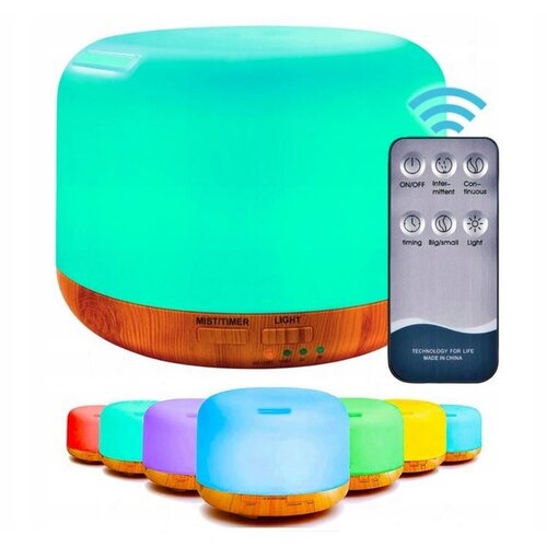  RGB aroma difuzor ovlaživač zraka s daljinskim upravljačem 300 ml smeđa Slike