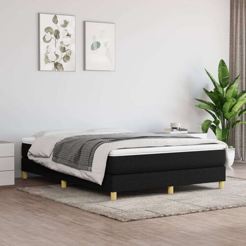  Box spring postelja z vzmetnico črna 140x200 cm blago, (20725536) Slike