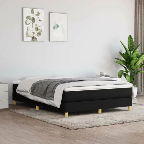  Box spring postelja z vzmetnico črna 140x200 cm blago, (20725536)