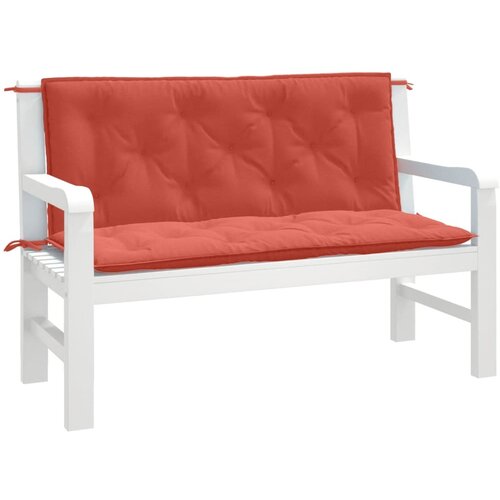 The Living Store Blazina za vrtno klop 2 kosa melanž rdeča 120x50x7 cm blago - Blazina Za Vrtno Klop, (21481387) Slike