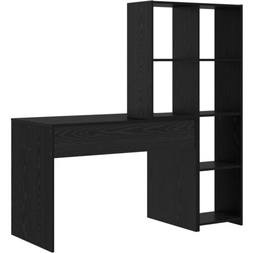 vidaXL Stol s policom Crni hrast 138.5 x 55 x 143 cm Konstruirano drvo Cijene