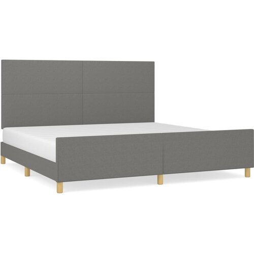 Maison Chic Posteljni okvir - Dvoposteljna postelja - Zakonska postelja brez vzmetnice temno siv 200x200 cm blago-J4442, (21765770) Slike