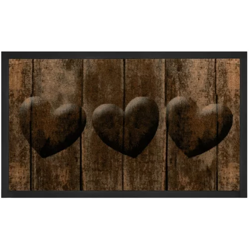 Hanse Home Rjav predpražnik Hearts, 45 x 75 cm