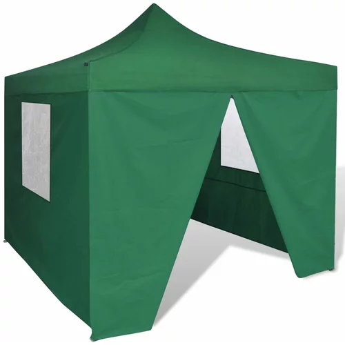  Zeleni sklopivi šator 3 x 3 m s 4 zida