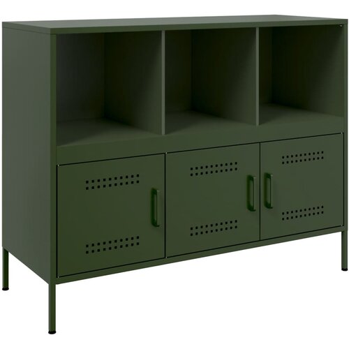 Maison Chic Komoda - Predalnik olivno zelena 100,5x39x79 cm jeklo, (21715900) Slike